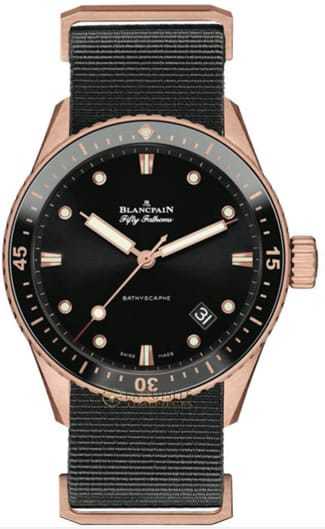 Blancpain Fifty Fathoms Bathyscaphe Ceramic insert and Ceragold 5000 36S30 NABA
