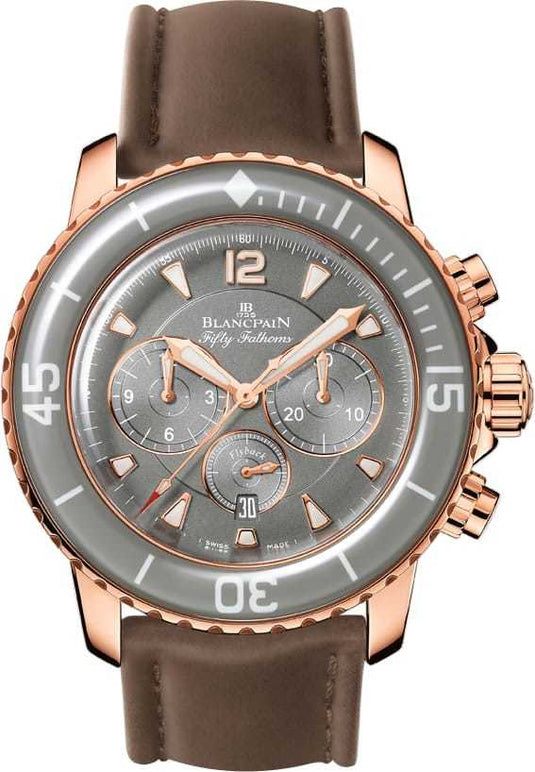 Blancpain Flyback Chronograph Fifty Fathoms Rose Gold Grey Dial 5085 3634 63A