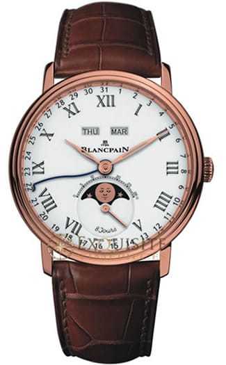 Blancpain Villeret Complete Calendar 8 Jours with Moon Phase In 18kt Rose Gold 6639 3631 55B