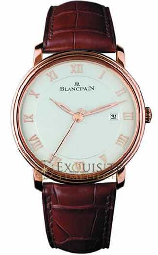 Blancpain Villeret Ultra Slim Seconds and Date In 18kt Rose Gold 6651 3642 55B