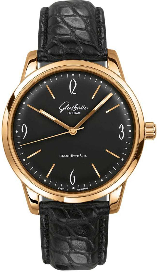 Glashütte Original Senator Sixties Rose Gold Black Dial 1-39-52-02-01-04