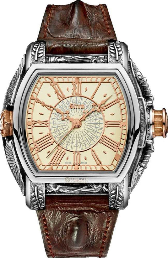 Strom Agonium Michaeli Silver 18k Red Gold Dial Bone White