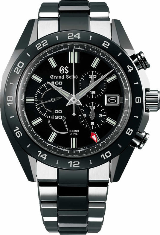 Grand Seiko SBGC223 Black Ceramic Spring Drive Black Dial