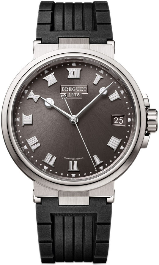 Breguet Marine 5517TI/G2/5ZU Grey Dial on Rubber Strap