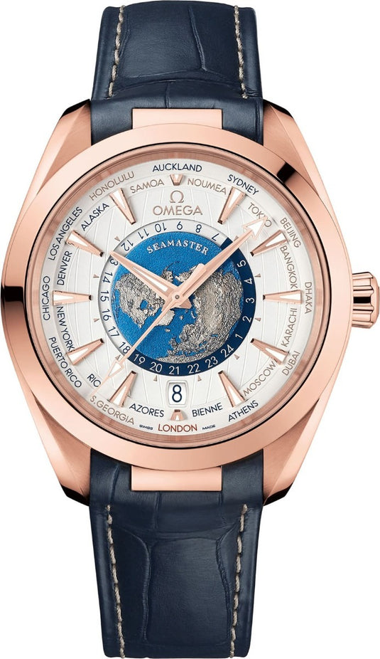 Omega Seamaster Aquaterra 150m Master Chronometer GMT Worldtimer 43mm Gold