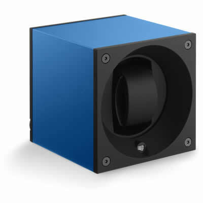 Swiss Kubik Watch Winder Single Anodized Blue Sapphire