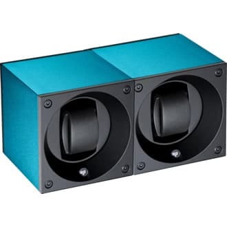 SwissKubik Watch Winder Duo Blue Aluminium