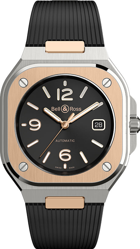 Bell & Ross BR 05 Black Steel & Gold on Strap
