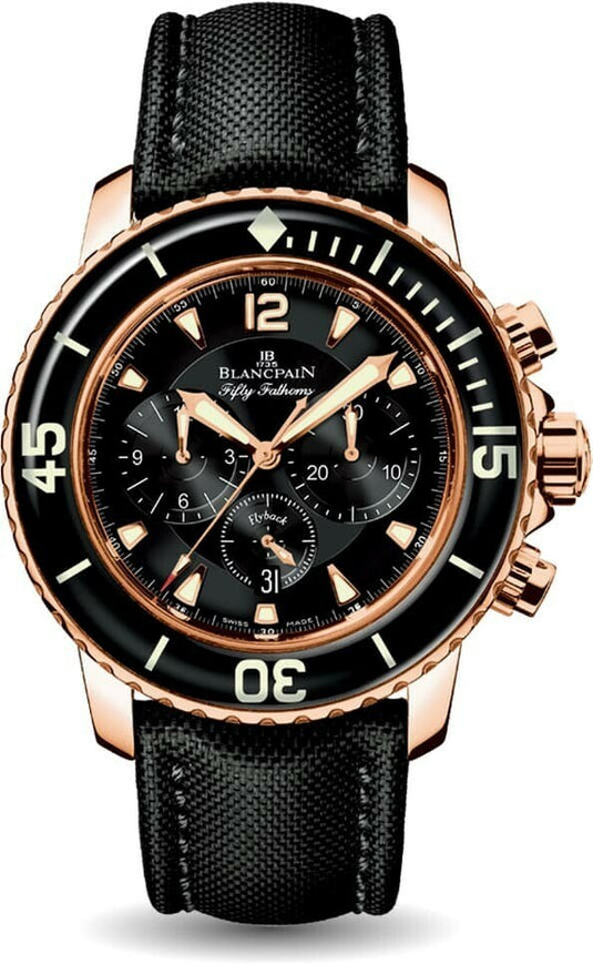 Blancpain Flyback Chronograph Fifty Fathoms Rose Gold Deployment Clasp 5085F 3630 52
