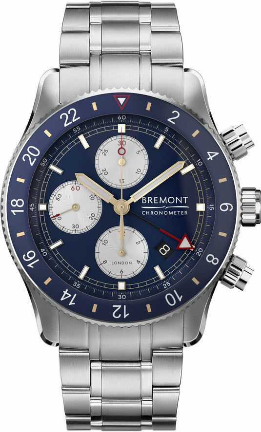 Bremont Supermarine Chronograph Blue Dial on Bracelet