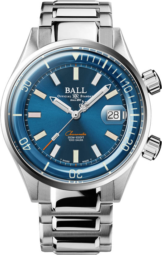 Ball Engineer Master II Diver Chronometer Classic Blue Rainbow on Bracelet