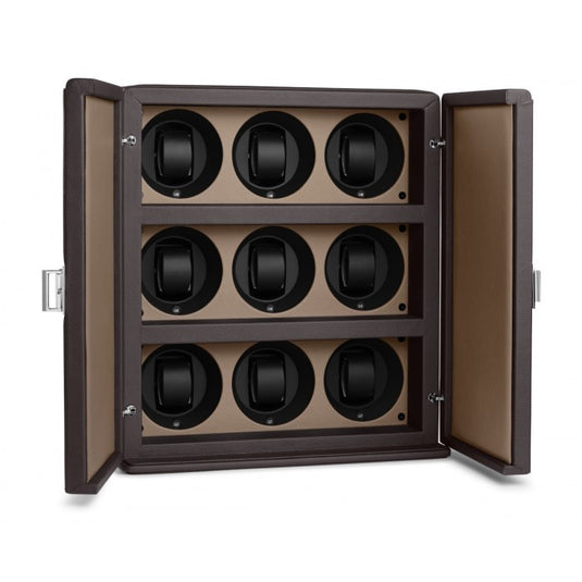 Scatola del Tempo Rotore 9 Leather Bicolor Chocolate Chesnut