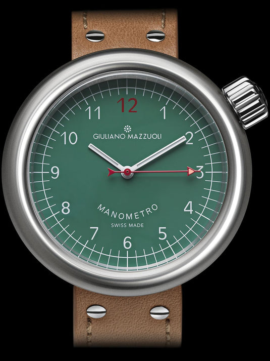 Giuliano Mazzuoli Manometro Green Dial Brushed Steel