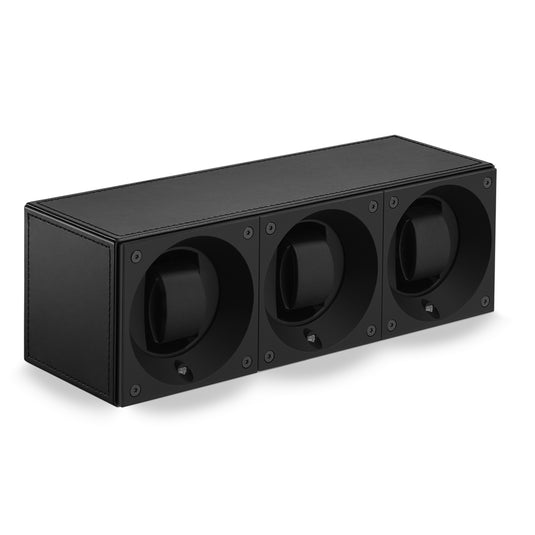 SwissKubik Masterbox Trio Black Toledo Leather Black Stitches