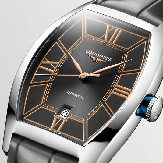 Longines Evidenza Anthracite Dial on Strap L2.142.4.56.2
