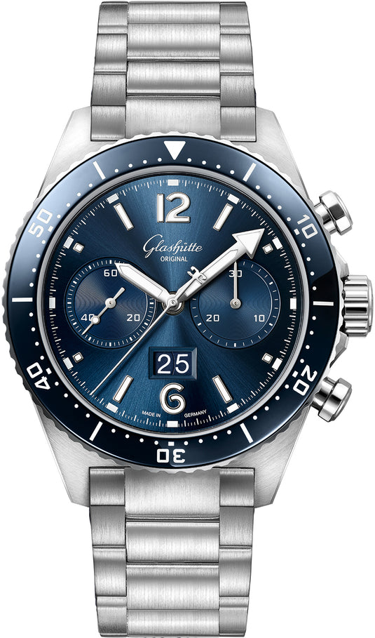Glashütte Original SeaQ Chronograph Blue Dial on Bracelet 1-37-23-02-81-70