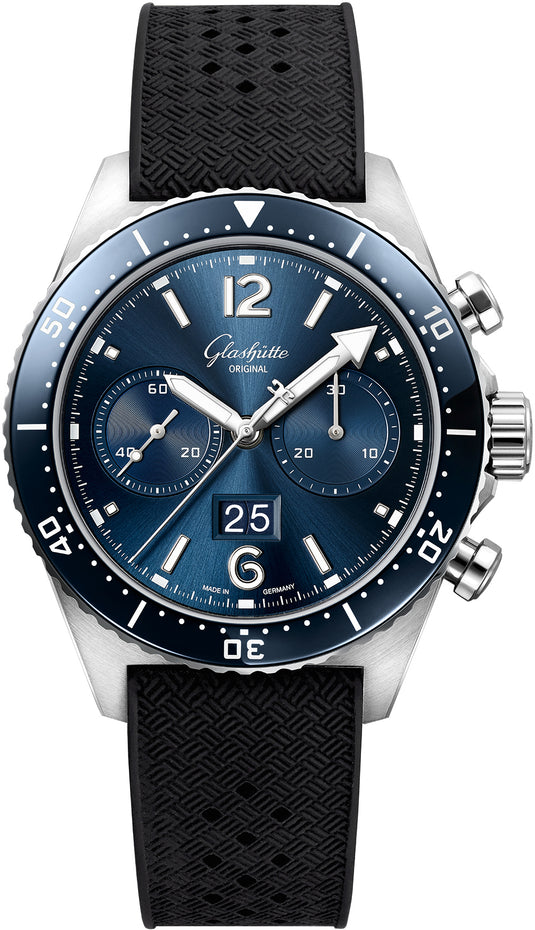 Glashütte Original SeaQ Chronograph Blue Dial on Rubber Strap