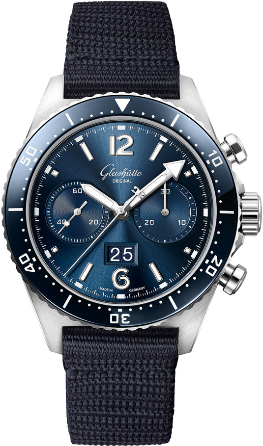 Glashütte Original SeaQ Chronograph Blue Dial on Blue Strap 1-37-23-02-81-36