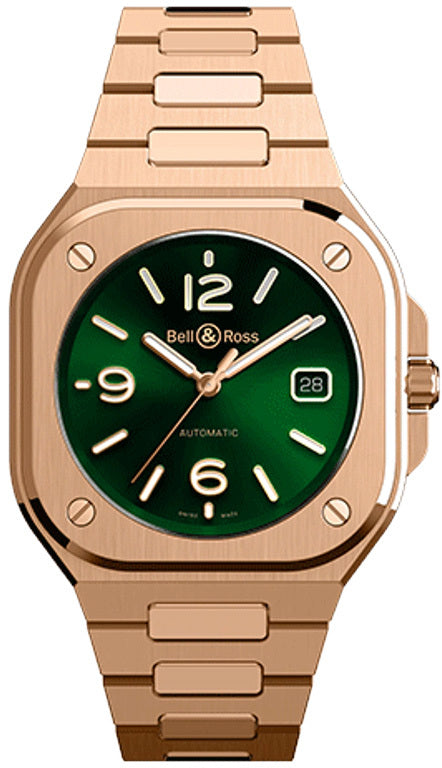 Bell & Ross BR05A-GN-PG/SPG Green Gold on Bracelet