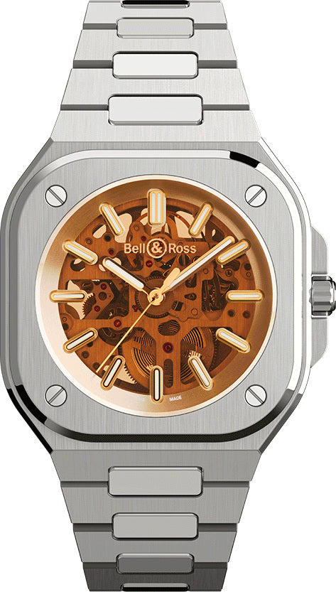 Bell & Ross BR05A-CH-SKST/SST Skeleton Golden on Strap