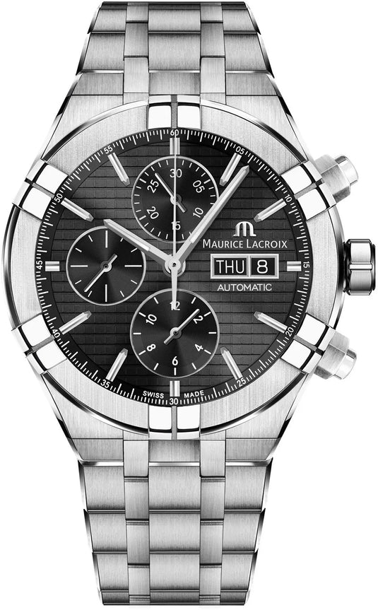 Maurice Lacroix AI6038-SS002-330-2 Aikon Automatic Chronograph Black on Bracelet