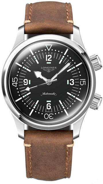 Longines L3.764.4.50.0 Legend Diver 39mm Black Dial on Strap