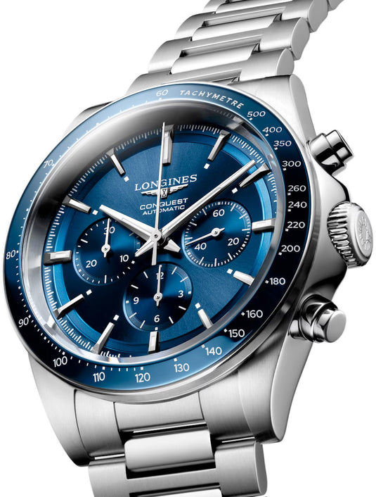 Longines Conquest 2023 L3.835.4.92.6 Sunray Blue Dial on Bracelet