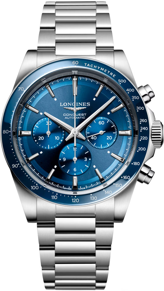 Longines Conquest 2023 L3.835.4.92.6 Sunray Blue Dial on Bracelet