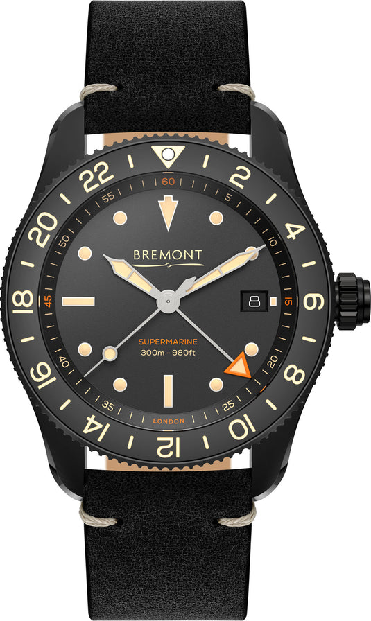 Bremont Supermarine S302 Jet on Leather Strap