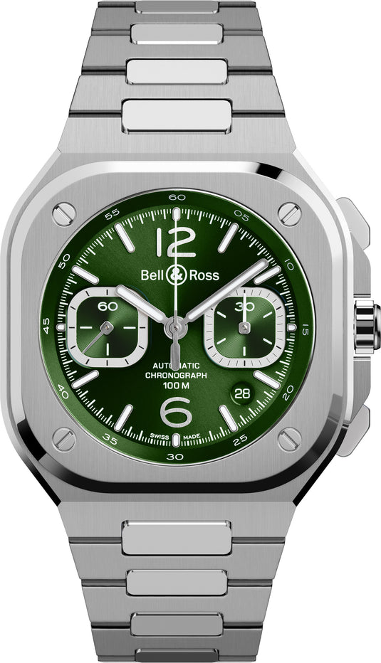 Bell & Ross BR 05 Chrono Green Steel on Bracelet