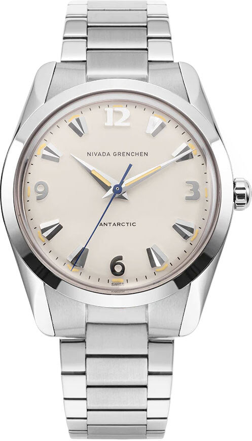 Nivada Grenchen 35001M20 Antarctic 35mm Eggshell Beige Luminova