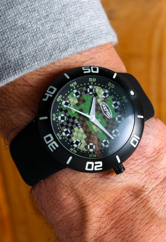 Ikepod Seapod PIXPAT Black PVD Pixel Dial Limited Edition