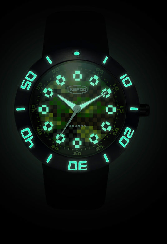 Ikepod Seapod PIXPAT Black PVD Pixel Dial Limited Edition