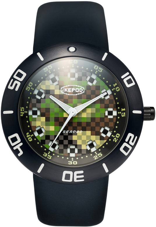 Ikepod Seapod PIXPAT Black PVD Pixel Dial Limited Edition