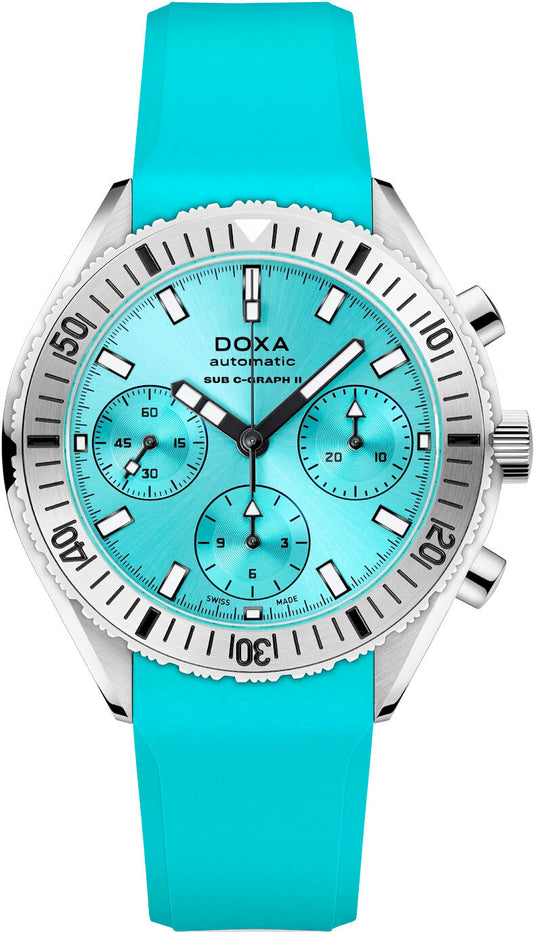 DOXA Sub 200 C-Graph II Aquamarine 797.10.241.25 on Strap