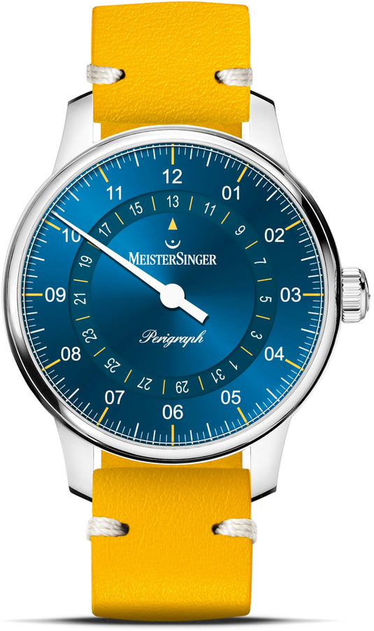 MeisterSinger S-BM1118 Perigraph - 38mm - Medium blue/yellow