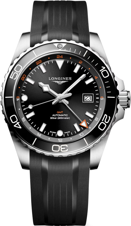 Longines L3.890.4.56.9 Hydroconquest GMT 43mm Black Dial