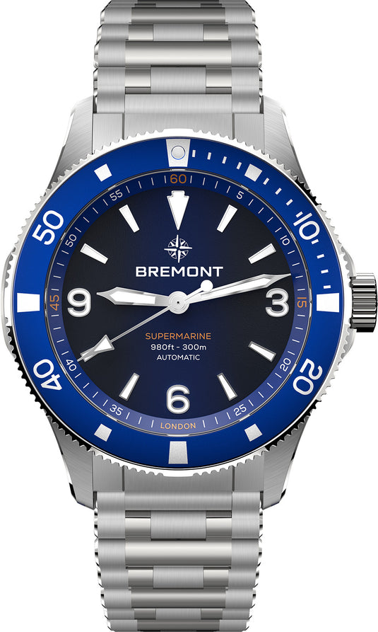Bremont SM40-ND-SS-BL-B Supermarine 300M Blue Dial on Bracelet