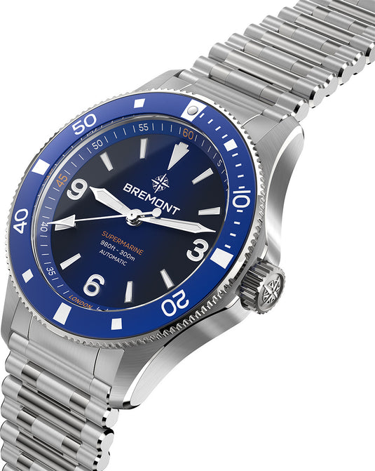 Bremont SM40-ND-SS-BL-B Supermarine 300M Blue Dial on Bracelet