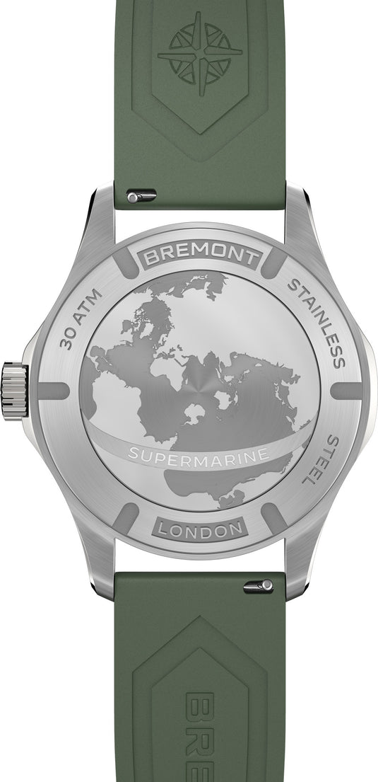 Bremont SM40-ND-SS-GN-R-S Supermarine 300M Green Dial on Rubber Strap