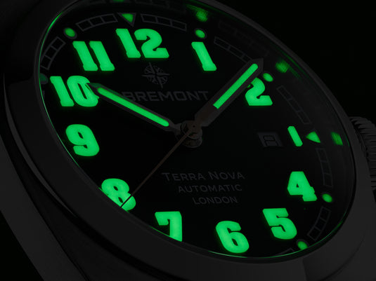 Bremont TN40-DT-SS-GN-L-S Terra Nova 40.5 Date Green Dial on Leather Strap