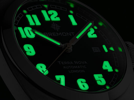 Bremont TN40-DT-SS-GN-N-S Terra Nova 40.5 Date Green Dial on Strap