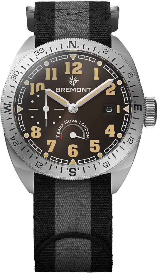 Bremont TN40-PWR-SS-BK-N-S Terra Nova 40.5 Black Dial on NATO strap
