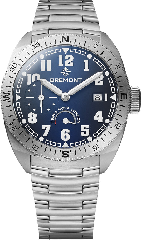 Bremont TN40-PWR-SS-BL-B Terra Nova 40.5 Blue Dial on Bracelet