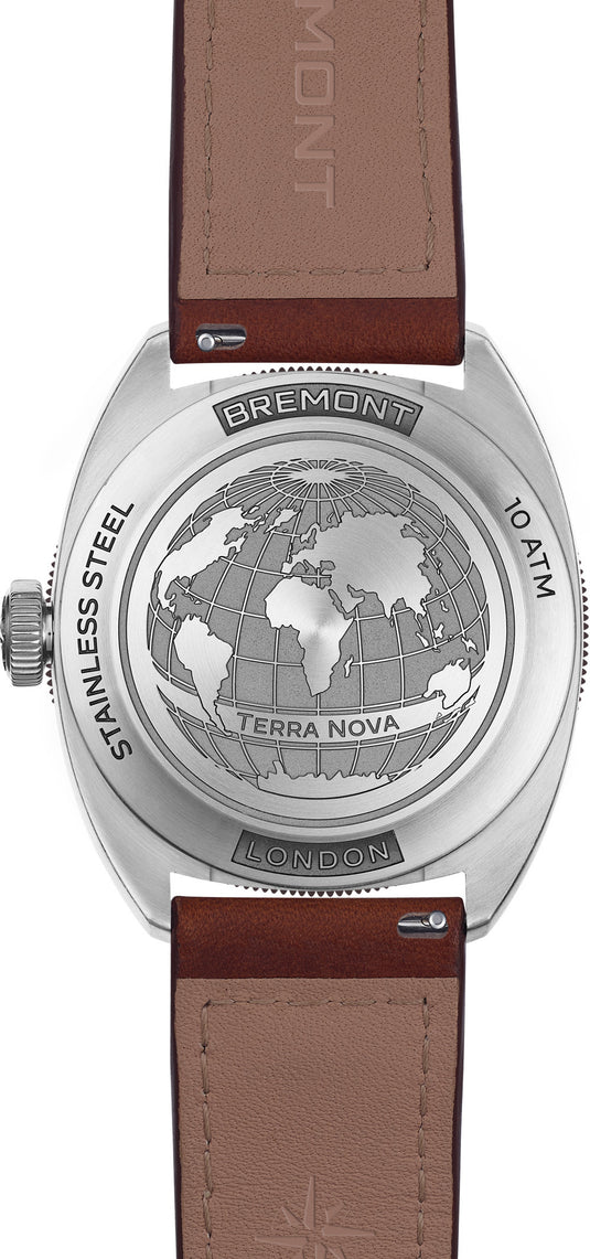 Bremont TN40-PWR-SS-BL-L-S Terra Nova 40.5 Blue Dial on Leather Strap