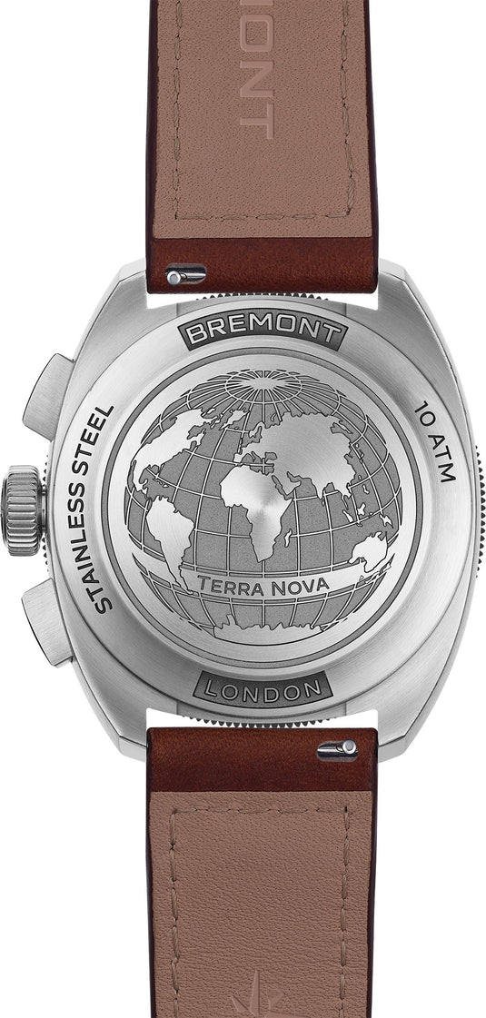 Bremont TN42-CHR-SS-BK-L-S Terra Nova 42.5 Chrono Black Dial on Leather Strap