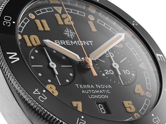 Bremont TN42-CHR-SS-BK-B Terra Nova 42.5 Chrono Black Dial on Bracelet