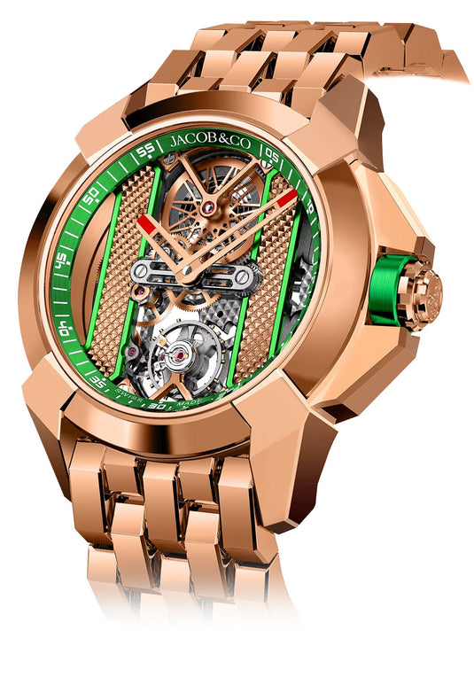 Jacob & Co. Epic X Bridges Rose Gold Green on Bracelet