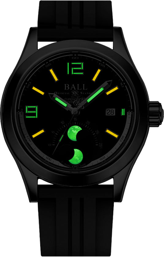 Ball Engineer II Moon Phase Chronometer 43mm Black Dial on Strap