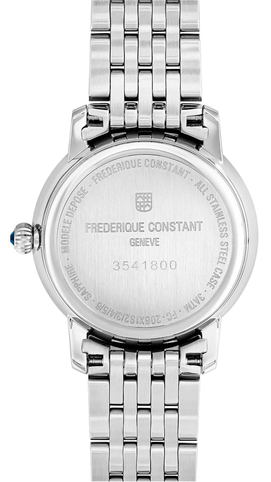 Frederique Constant FC-206MPWD1S6B Classics Slimline Ladies Moonphase White Dial
